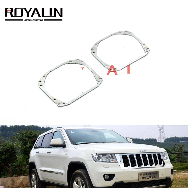 

ROYALIN Headlight lenses Transition Mounting Bracket Frame For Jeep Compass Grand Cherokee Q5 Hella 3r Bi Xenon Projector Lens