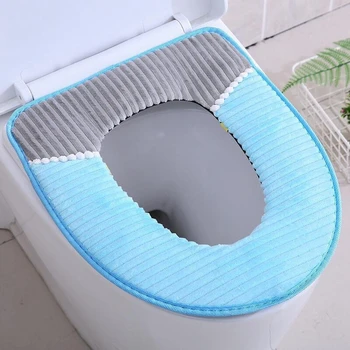 

3-Piece Flannel Soft Warm All Shapes Bathroom Protector Toilet Seat Seat Cover Reusable Durable Non-Toxic Easy to Clean