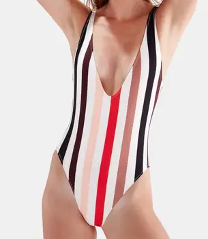 

2020 Summer women backless one-piece swimsuit, fashion stripe women swimsuit 3955