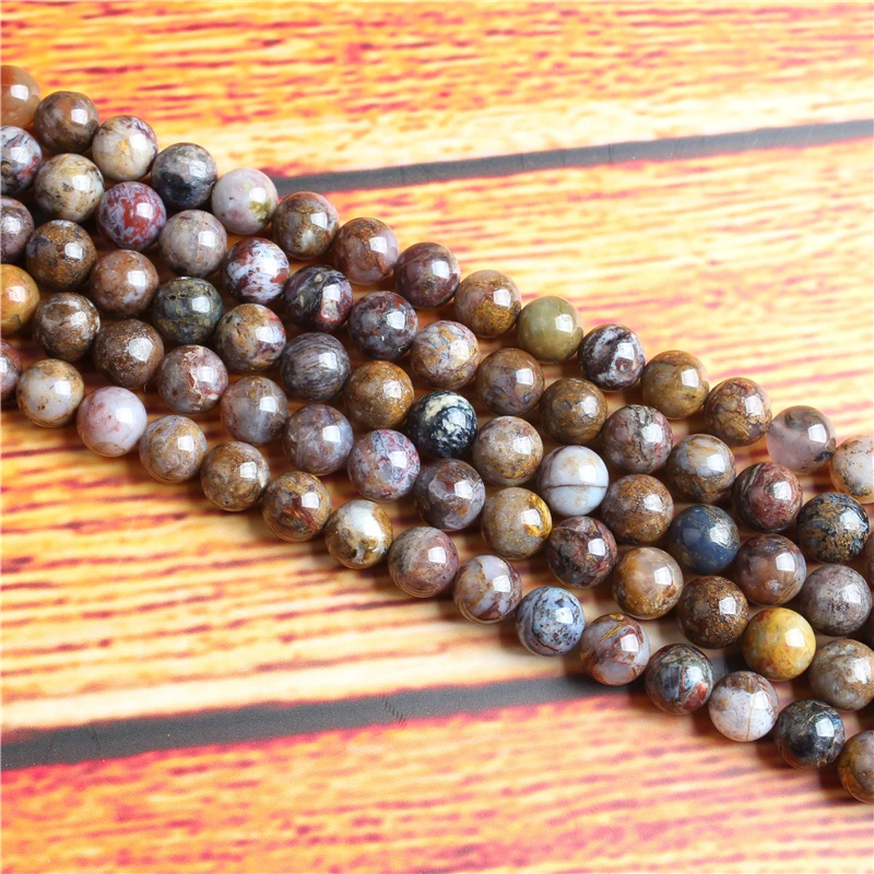 

Peter Stone Natural Stone Bead Round Loose Spaced Beads 15 Inch Strand 4/6/8 / 10mm For Jewelry Making DIY Bracelet Necklace