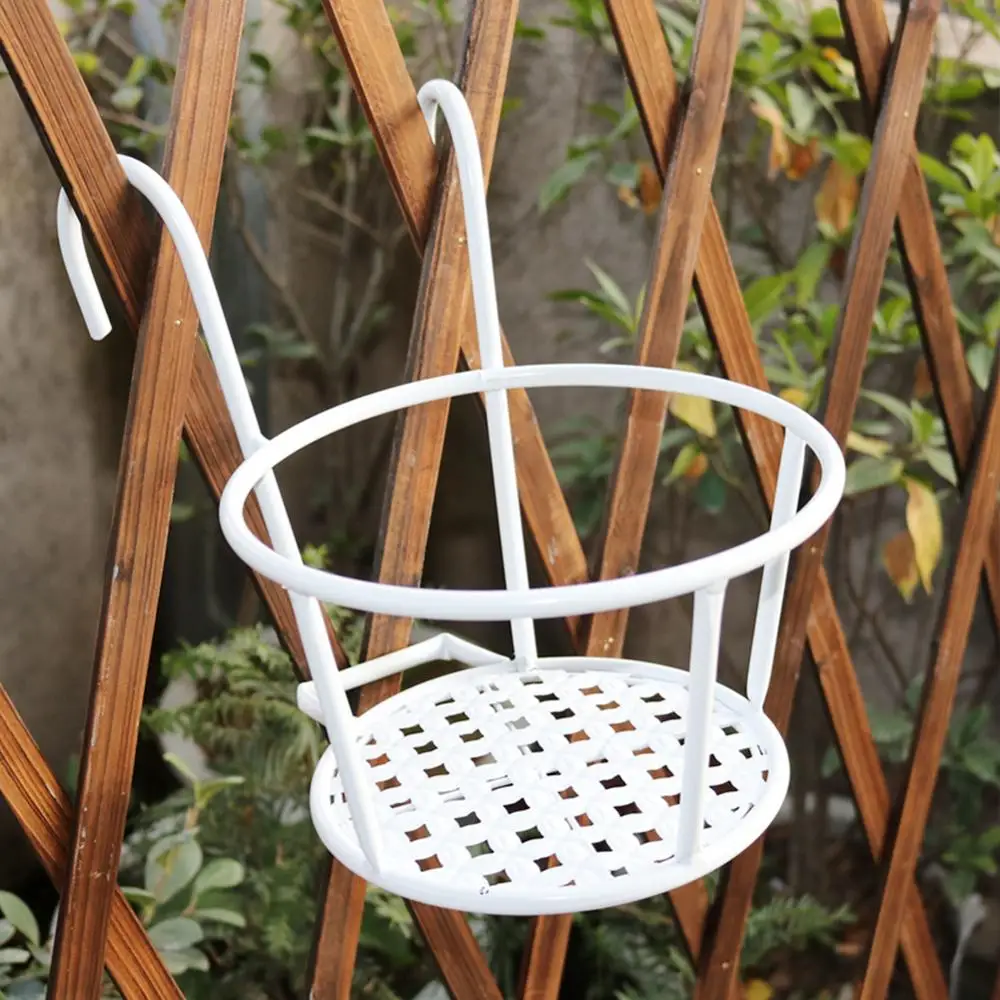 

Balcony Flower Frame European Iron Railing Potted Plant Shelf Window Sill Bracketplant Hanging Flower Pot Planter Flower Stand
