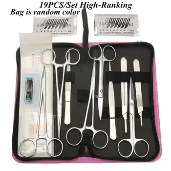 

11/13/19Pcs Suture Practice Kit Medical Student Surgical Debridement Skin Model Suture Needle Scissors Tweezers Course Tool Set