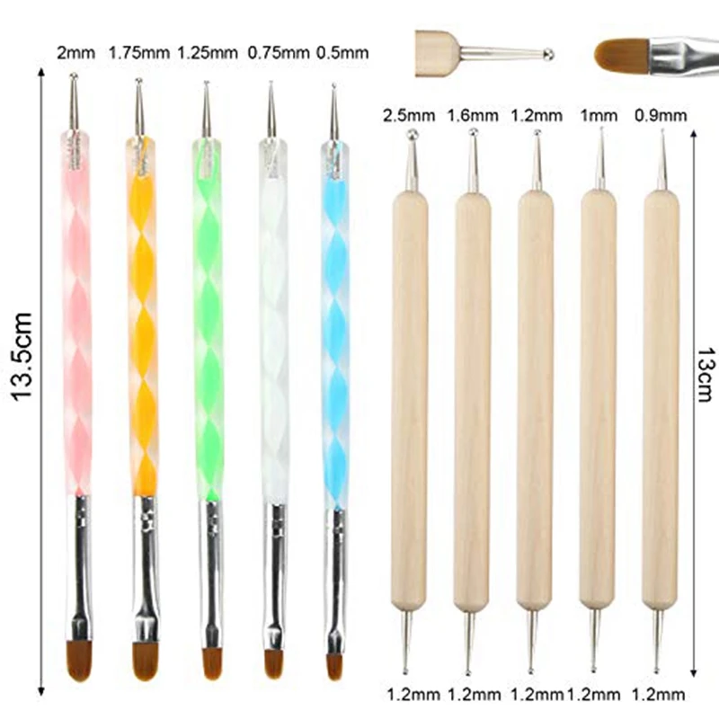 18PCS Mandala Dotting Tools Set Embossing Stylus Large Dotting Rods for Painting Rocks Nail Art