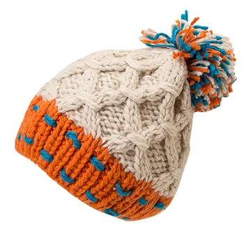 

Winter Knitted Hat Women Slouchy Beanie For Girls Skullies Cap Cute Patchwork Thermal Woolen Knitted Hat Bucket Cap #35