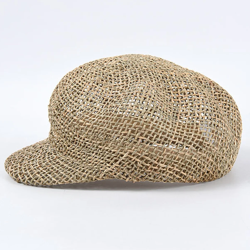 Men Natural Grasses Straw Hat Summer 