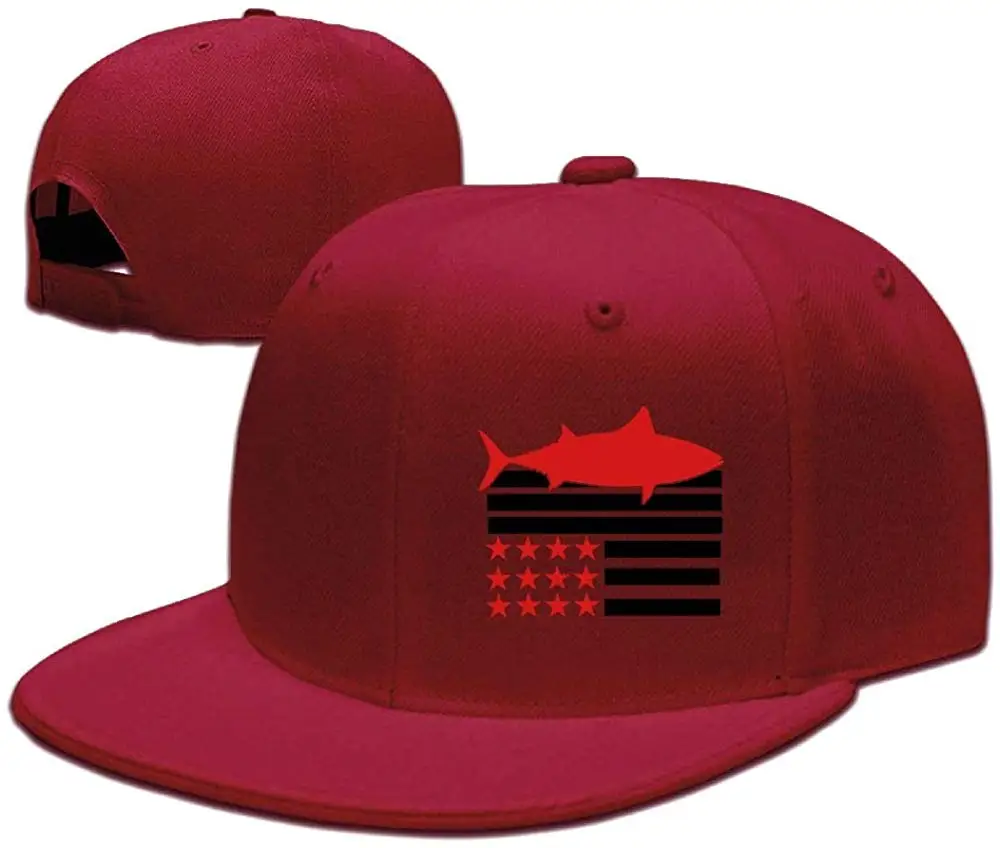 TSDFCAmerican флаг тунец унисекс Snapback Регулируемая плоская бейсболка