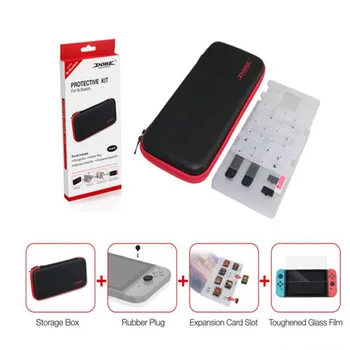

Nintend Switch Protective Kit Carrying Bag Case/Expansion Card Slot/Tempered Glass Screen Protector/Dust Proof For Nintendo NS