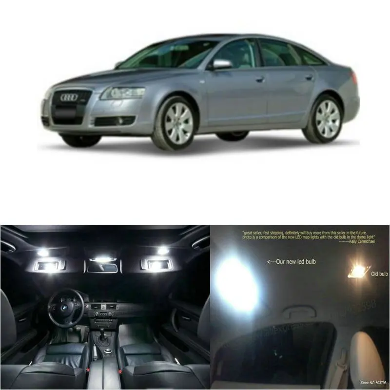 

LED Interior Car Lights For audi a6 04-08 room dome map reading foot door lamp error free 19pc
