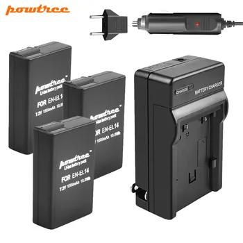 

Powtree 1500mAh EN-EL14 ENEL14 Replpace Battery +Car Charger For Nikon D5300 D3100 D3300 D5300 D5100 D5500 P7800,P7700,P7100