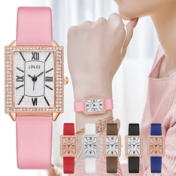 

Relogio Women Watches Sleek Minimalist Geometric Square Gradient Matte Ladies Quartz Watch Casual Simple Watches Reloj Mujer