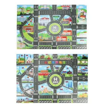 

City Traffic Play Mat Waterproof Non-woven Kids Baby Playmat World Map Floor Pad