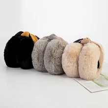 Двухцветные Элегантные зимние наушники с кроличьим мехом для женщин; теплые наушники; модные регулируемые теплые наушники; подарки для девочек; закрывающие уши