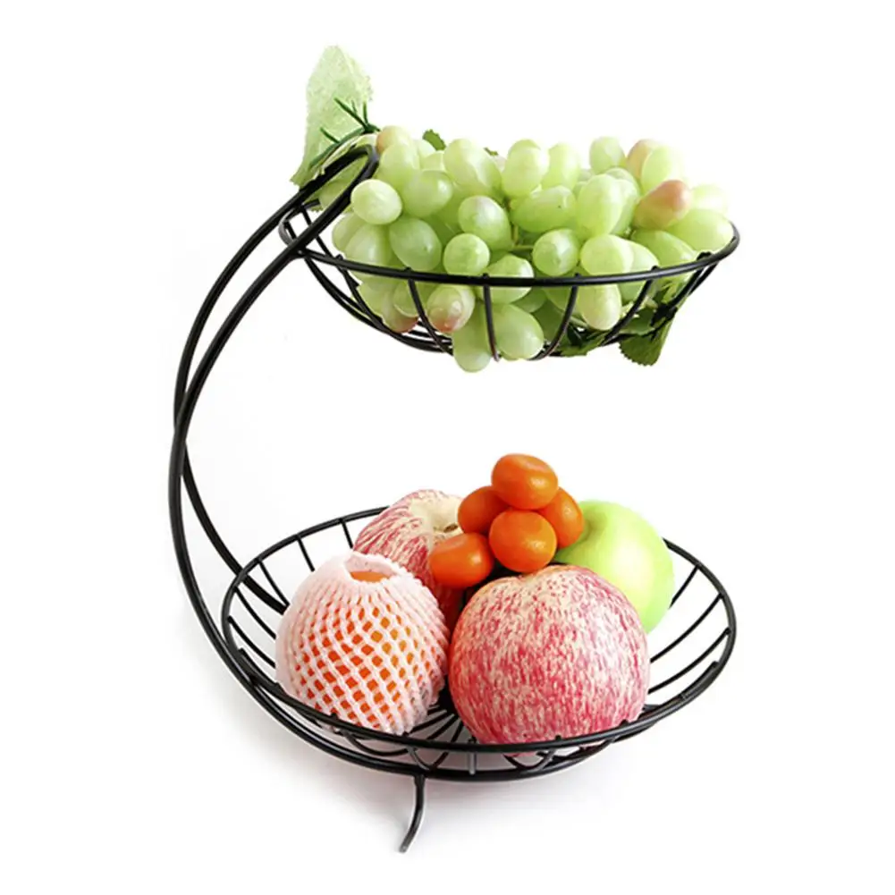 

Creative Metal Fruit Basket Rack Living Room Fruit Drain Basket Home Iron Fruit Snack Bowl Storage Basket Desktop Kitchen Organ