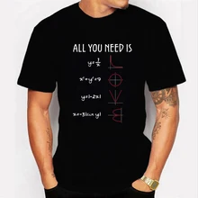 Funny Mathematics Pun Pattern Tshirt Short-sleeved Cotton T-Shirt Casual Mens Tee Shirt Women Tee All You Need Is Love Equations