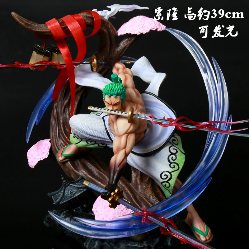 39 см аниме ONE PIECE Roronoa Zoro Group of Ten 001 меч Сумасшедший Тигр ПВХ экшн фигурка