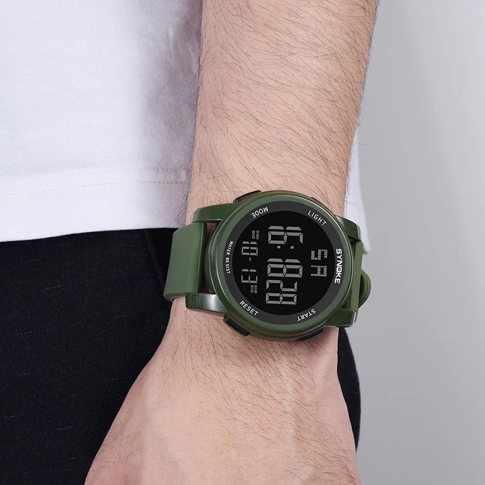 

Erkek Kol Saati Men's Watches Multi Function Military Sports Watch LED Digital Dual Movement Watch Fashion Buckle Round Reloj