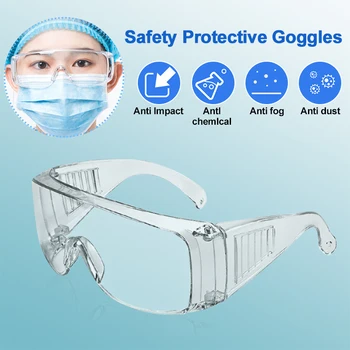 

10Pairs Protective Safety Goggles Wide Vision Disposable Indirect Vent Prevent Infection Eye Mask Anti-Fog Medical Splash Goggle