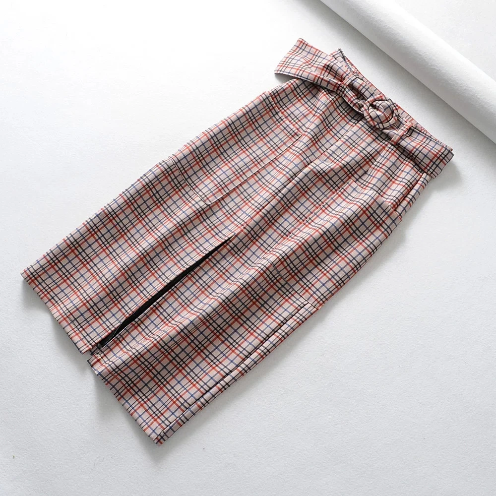 Withered england style elegant vintage sashes forking package hips midi skirt women faldas mujer moda long skirts womens