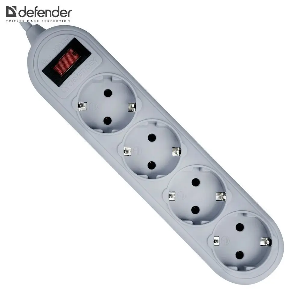 Сетевой фильтр Defender ES Lite 1.8 1,8 м, 4 розетки