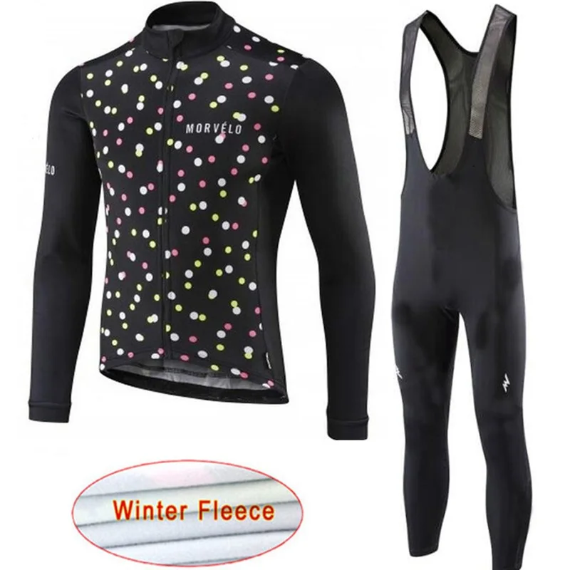 13 Morvelo тепловой флис мужской зимний Велоспорт Джерси Набор Ropa Ciclismo Invierno супер теплый Bkie одежда длинный 9D гелевый коврик - Цвет: 13