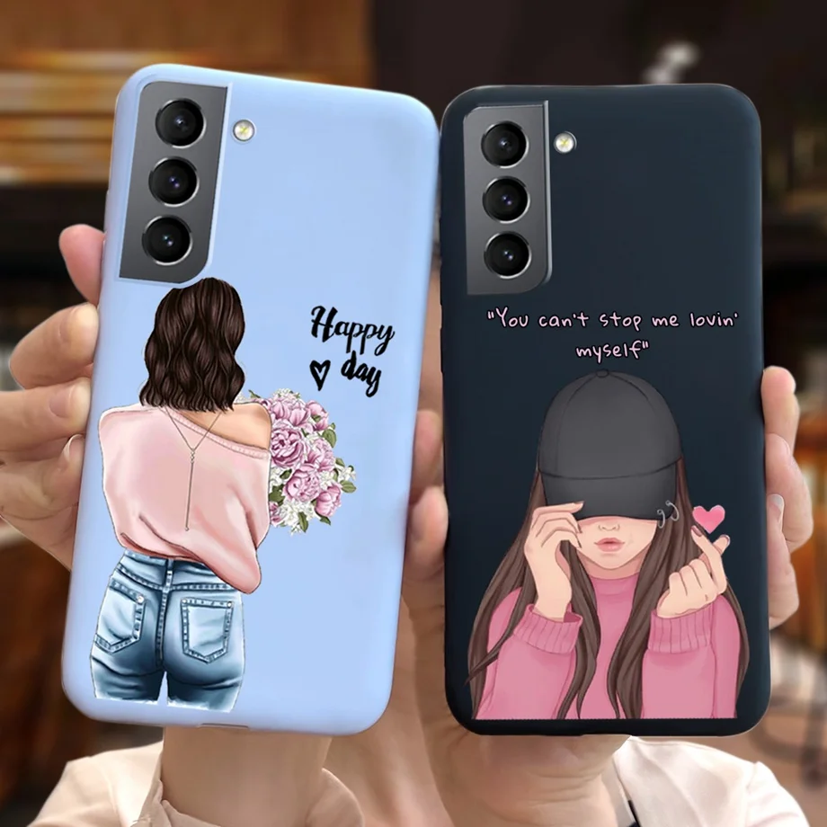 Ragazza Carina Dipinta Per Samsung Galaxy S21 Custodia Morbida Opaca Custodia Per Telefono In Tpu Per Samsung Galaxy S 21 4G Cover Per Samsung S21 S 2