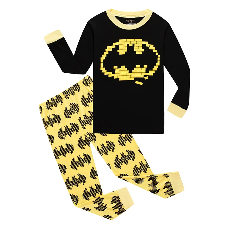 Pajamas Kids Batman Sleepwear Children Cartoon Clothing Set Baby Long Sleeve Pijamas Home Clothing for Boys T-shirt+Pants