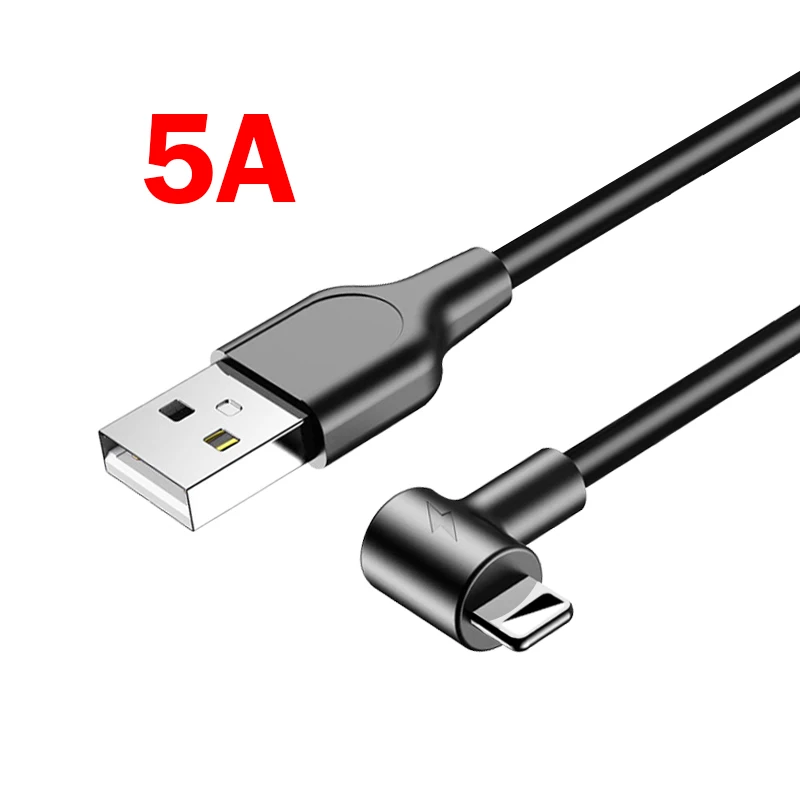 USB кабель для зарядки и передачи данных, USB Мобильный телефон 5A, супер зарядное устройство, USB линия для передачи данных для Iphone 7, 8, 9 PLUS, X Кабель для быстрой зарядки для iOS, 1 м - Цвет: Черный
