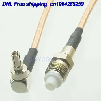 

EMS/ DHL 50pcs CRC9 male plug right angle to FME female jack RG316 Jumper pigtail 12" cable 22j