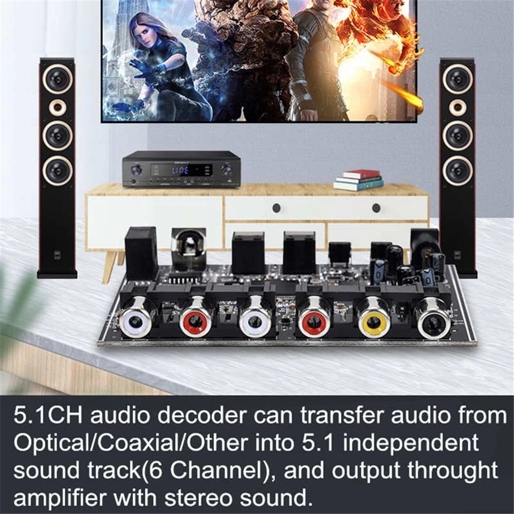 Модуль DAC 5 1 канал AC-3 PCM Цифровой оптический коаксиальный DTS RCA Hi-Fi стерео аудио