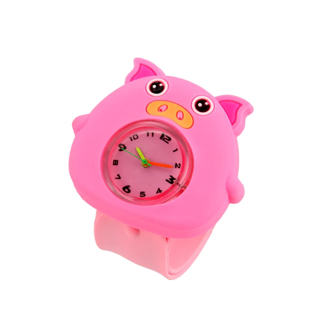 Digital Slap Watch Cute Frog Slap Watches Cute 3D Cartoon Animal  for Boys Girls Gifts Kids Green Quartz Wrist Watches Clock 4