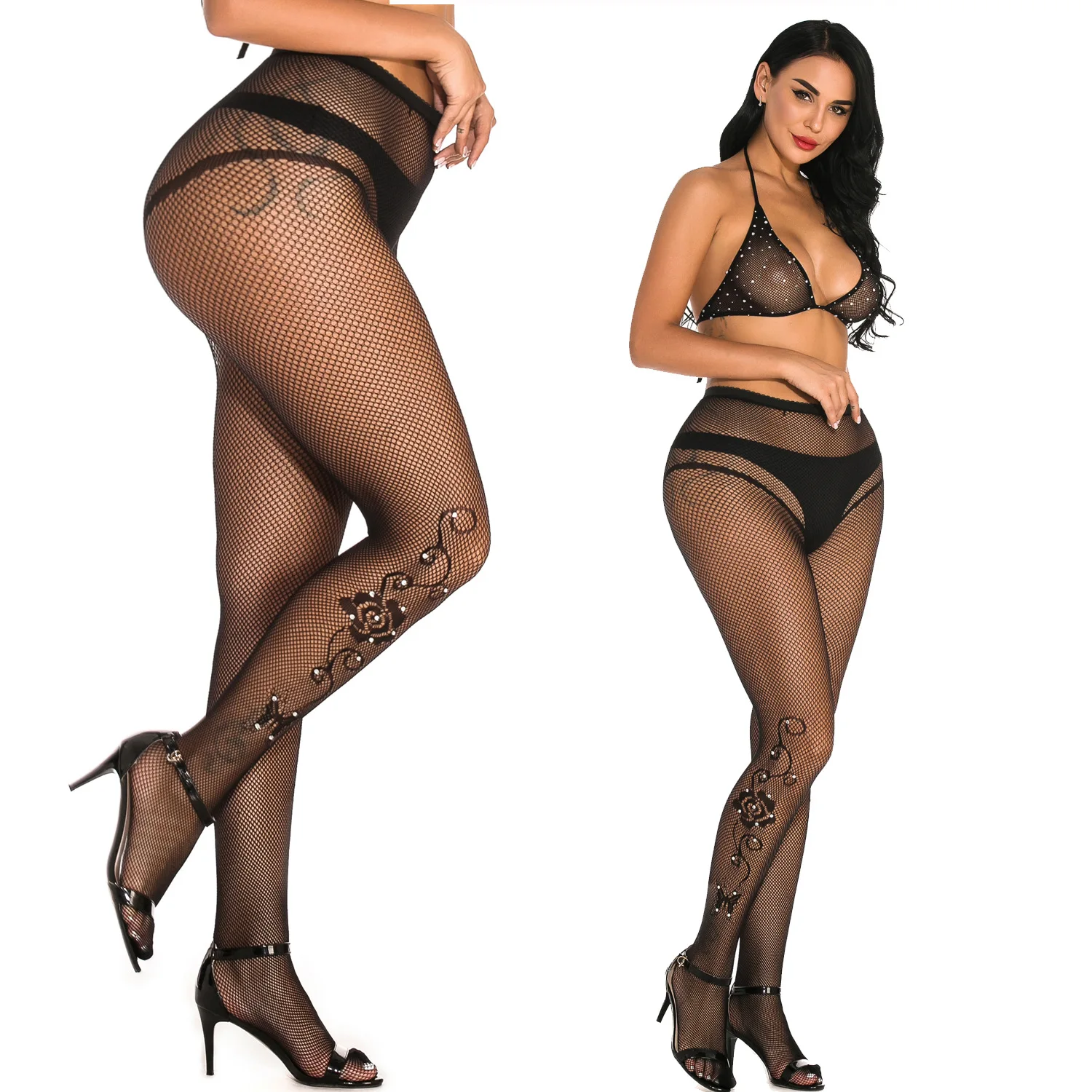 

Underwear Side Rose Point Drill Micro Bikini Transparent Sock Lingerie Porno Sexy Christmas Costume Costumes Bra Exotic Apparel