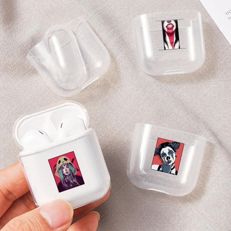 

DIFFRBEAUTY Art Prints For Apple Airpods1/2 Case Luxury Transparent Thriller Headphone Protective Case for Airpods Soft Cases