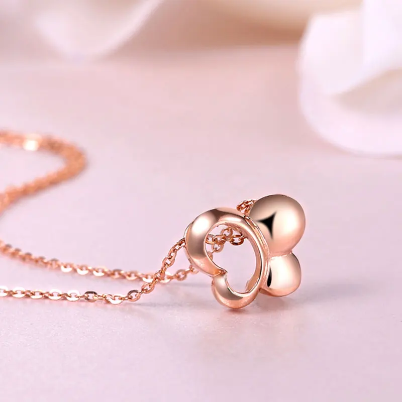 Модный кулон с бабочкой, 18 K, чистый настоящий, натуральный, Золотой шарм, ожерелье, набор для женщин и девушек, Необычные офисные украшения, подарок