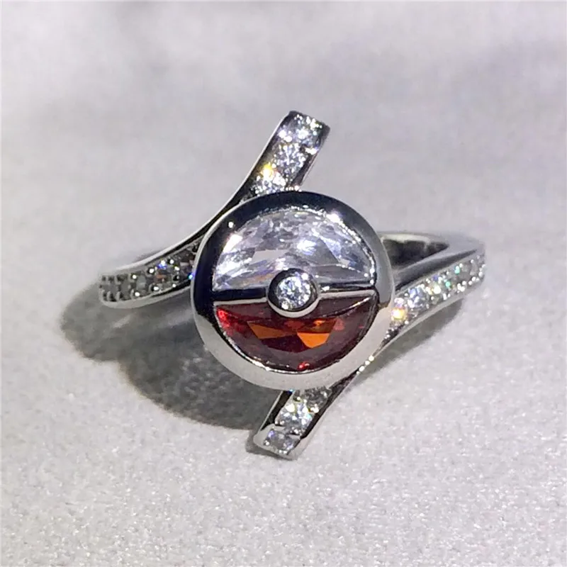 FDLK Покемон покебол PIKACHU Bling Циркон Камень милые кольца для женщин Свадьба Помолвка мода мультфильм ювелирные изделия Новинка