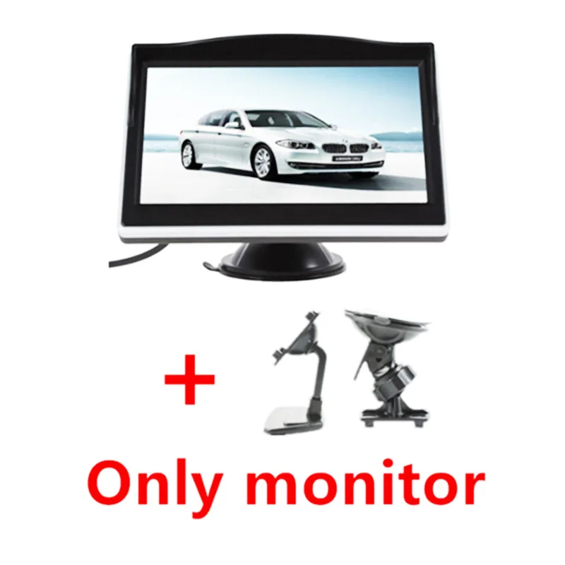 5 дюймов TFT lcd HD экран автомобильный монитор парковочный монитор заднего вида для 170 угол автомобиля задний вид автомобиля резервная камера - Цвет: only monitor