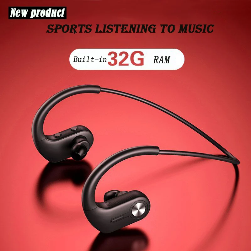 

Sports MP3 Player Headphone 32 GB Built-in Memory Waterproof Bluetooth Headset HiFi Stereo Noise Canceling Wireless Earphone