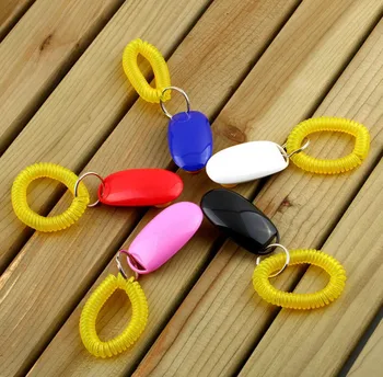 

Portable Clicker Training Pet Dog Cat Bird Horse Click Obedience Train with Strap Aid Guide With Key Ring Dog Training Whistle