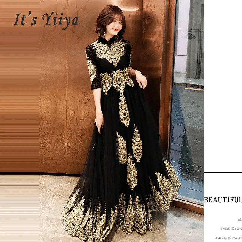Avondjurk Hight Kraag Lange Plus Size Elegante 2019 Sexy Hollow Vrouwen Party Dress Half Sleeve Robe De Soiree Prom jurk E536 Avondjurk Hight Kraag Lange Plus Size Elegante 2019 Sexy Hollow Vrouwen Party Dress Half Sleeve Robe De Soiree Prom jurk E536