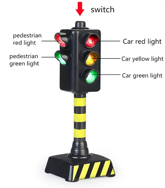 Mini Traffic Signs Road Light Block with Sound LED Children Kids Educational 5