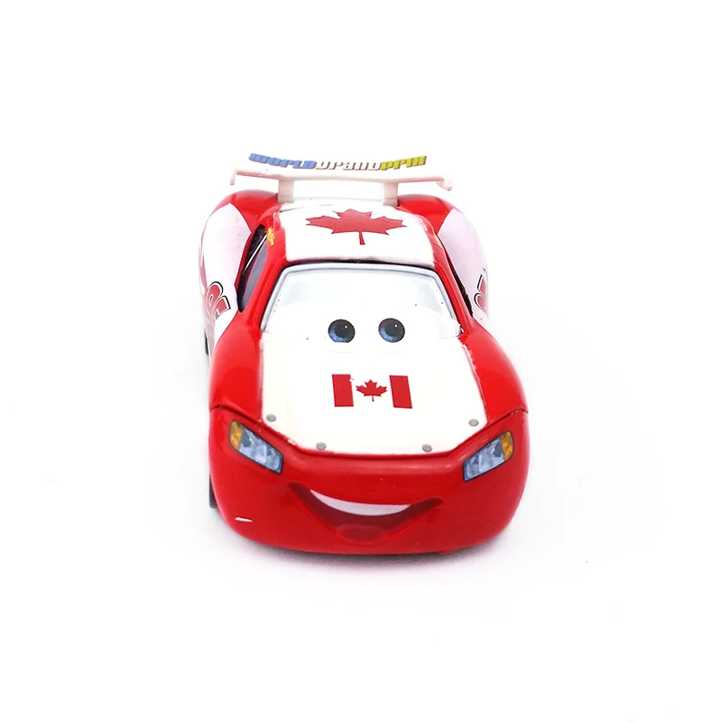 Disney Тачки № 95 Lightning Mcqueen Канада узор 1:55 Diecast металлические игрушечный автомобиль