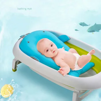 

Baby Bath Tub Cushion Bath Holder Bathroom Mat Newborn Seat Baby Bath Pad Soft Cushion Bed Infant Anti-slip Cartoon Bath Tub Mat