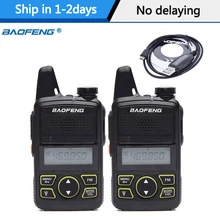 

2Pcs Baofeng BF-T1 BFT1 MINI Walkie Talkie cb Two Way Radio UHF long range Flashlight Handheld Transceiver Portable Ham Radio