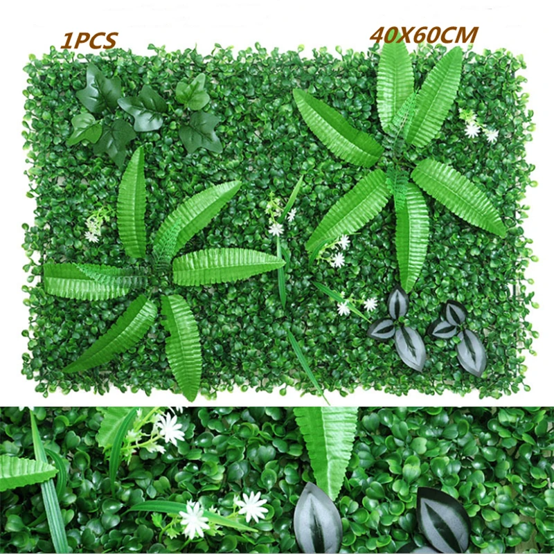 Green Artificial Plants Wall Panel - Outdoor Decor Carpet for Home, Wedding, and Party Backdrop