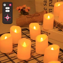 Светильник-свеча с питанием от USB/батареи, 1,6 м, 10 светодиодный s светодиодный светильник для чая, рождественские свечи, светильник с пультом дистанционного управления для украшения