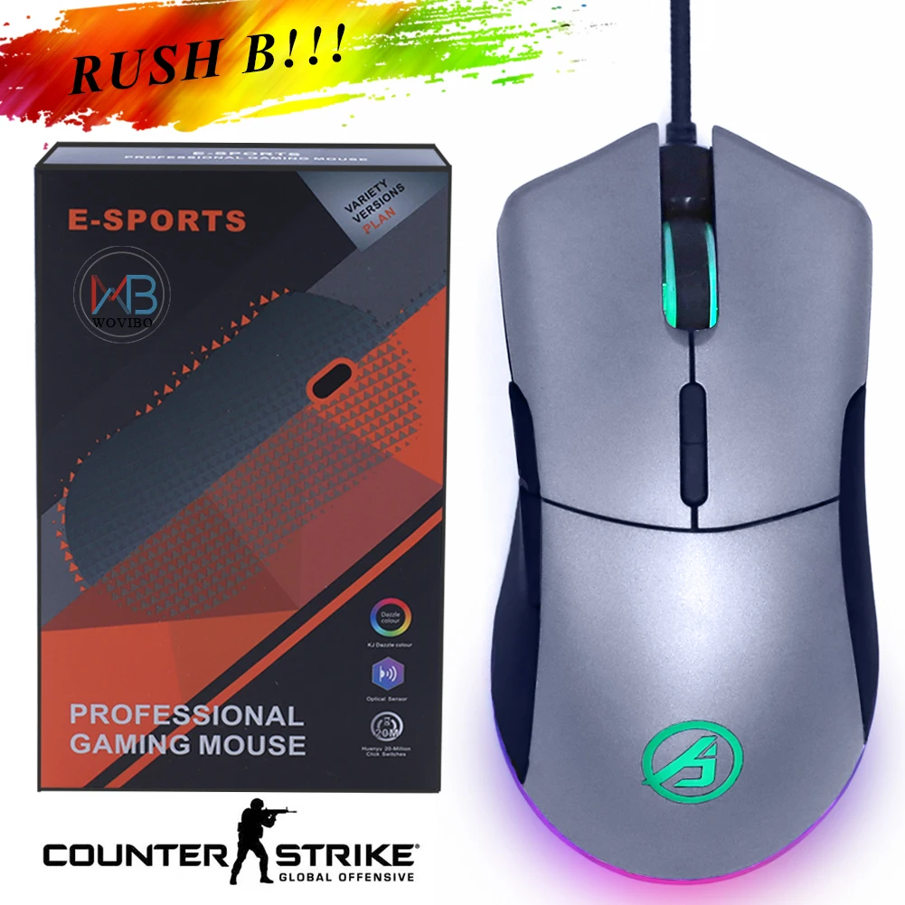 Mouse gamer profissional com fio, 5000 dpi para fps, moba e sport