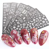 6pcs Nail Art Stamping Plates Set Flowers Christmas Snowflakes Animals Nail Stamp Template Polish Printing Manicure TRSUM01-06-1 1