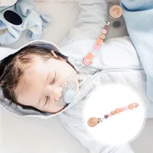 Cadena de mordedor de silicona para bebé, soporte de cadena para chupete infantil, 1 unidad