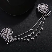 Свадебные волосы украшение для волос кристалл волос расчески украшения Женская головная повязка шиньоны Bride'S Tiara FS72