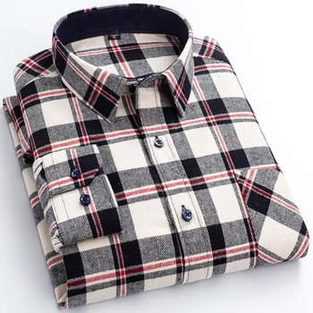 

ARCSINX Plaid Shirt Men Plus Size 4XL 5XL 6XL 7XL 100% Cotton Men's Shirt With Long Sleeve Spring Autumn Casual Man Shirts 3XL