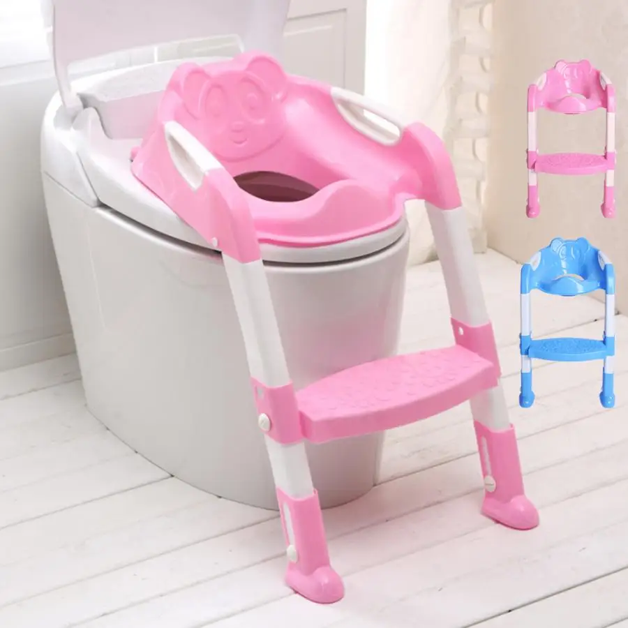 2 Colors Baby Potty Training Seat Children's Potty Baby Toilet Seat With Adjustable Ladder Infant Toilet Training Folding Seat